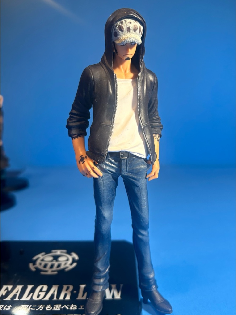 Trafalgar Law Action Figure - Black Hoodie, White Shirt & Blue Jeans